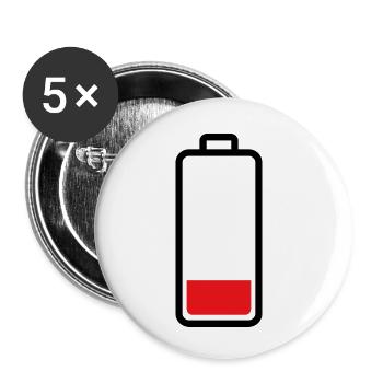 low battery - Buttons small 1''/25 mm (5-pack) - white - Front