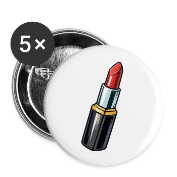 Rouge à lèvres artistique - Lot de 5 petits badges (25 mm) - blanc - Devant