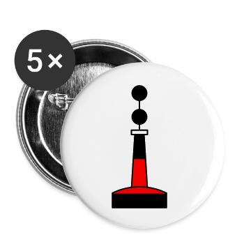 Tonne - Boje Nordsee Segeln Ostsee Maritim - Buttons klein 25 mm (5er Pack) - Weiß - Vorne