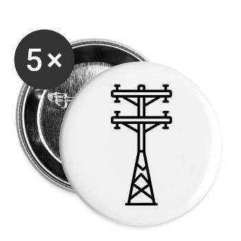 Strommast - Buttons klein 25 mm (5er Pack) - Weiß - Vorne