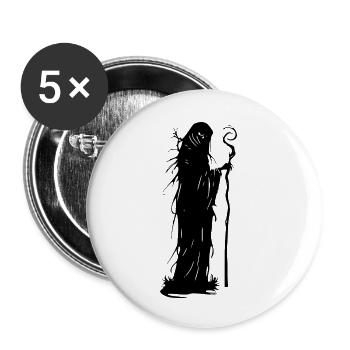 Banshee Silhouette - Buttons small 1''/25 mm (5-pack) - white - Front