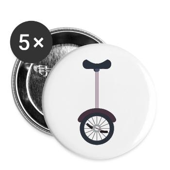 Einrad Einradfahrer - Buttons klein 25 mm (5er Pack) - Weiß - Vorne