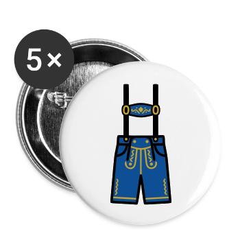 Festival traditionnel des costumes traditionnels de Bavière de Lederhosen Jardin à bière - Lot de 5 petits badges (25 mm) - blanc - Devant