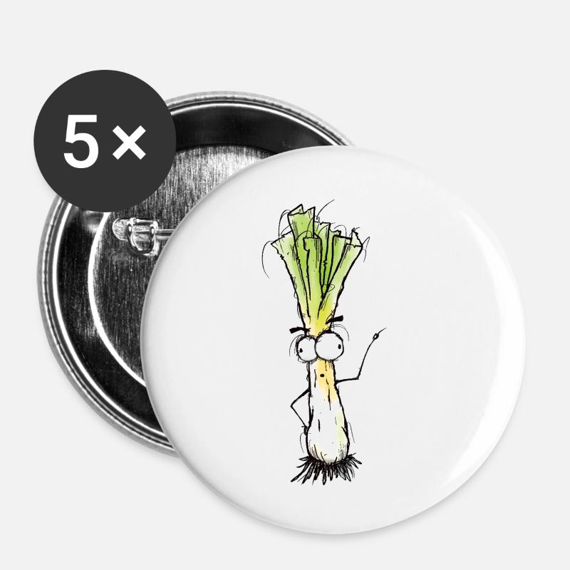 Leek - Buttons small 1''/25 mm (5-pack) - white