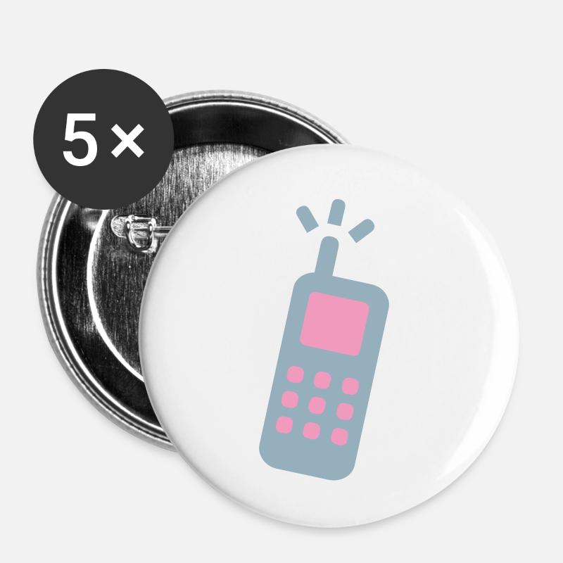 phone cellphone cell phone landline - Buttons small 1''/25 mm (5-pack) - white