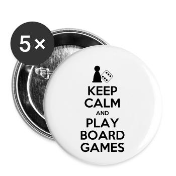Halten Sie Ruhe - Brettspiele - Buttons klein 25 mm (5er Pack) - Weiß - Vorne