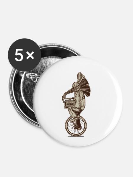 Mono - Farbvariation - Buttons klein 25 mm (5er Pack) - Weiß