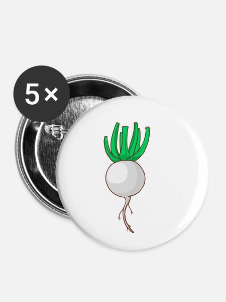 Speiserübe - Buttons klein 25 mm (5er Pack) - Weiß