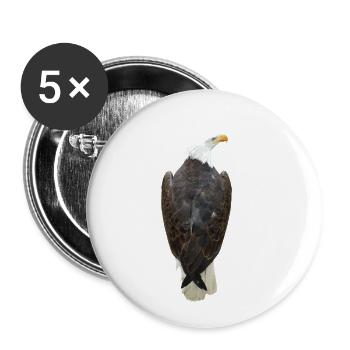 Aigle, rapace, oiseau de proie, fauconnier, fauconnerie - Lot de 5 petits badges (25 mm) - blanc - Devant
