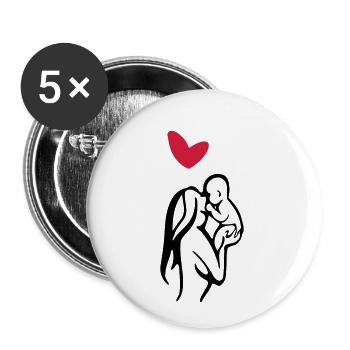 mama baby love - Buttons small 1''/25 mm (5-pack) - white - Front
