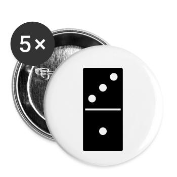 DOMINO STONE 3:1 - VARIABLE COLOR - VECTOR DESIGN! - Buttons klein 25 mm (5er Pack) - Weiß - Vorne