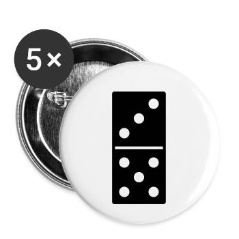 DOMINO STONE 3: 5 - COULEUR VARIABLE - CONCEPTION DE VECTEUR! - Lot de 5 petits badges (25 mm) - blanc - Devant