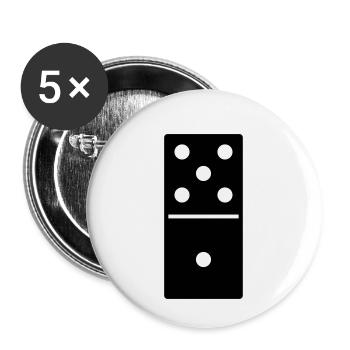 DOMINO STONE 5:1 - VARIABLE COLOR - VECTOR DESIGN! - Buttons klein 25 mm (5er Pack) - Weiß - Vorne