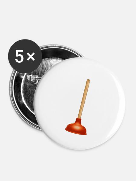 Pömpel - Buttons klein 25 mm (5er Pack) - Weiß