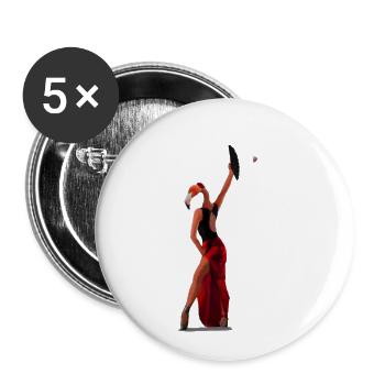 Flamenco flamingo ! - Lot de 5 petits badges (25 mm) - blanc - Devant