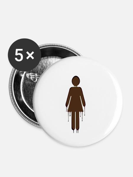 laufende Frau - Buttons klein 25 mm (5er Pack) - Weiß