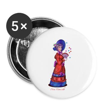 Frau Fasnacht - Alte Tante - Buttons klein 25 mm (5er Pack) - Weiß - Vorne