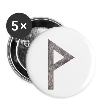 Rune Wunjo W - Lot de 5 petits badges (25 mm) - blanc - Devant