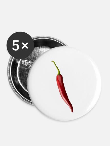 Paprika - Buttons klein 25 mm (5er Pack) - Weiß