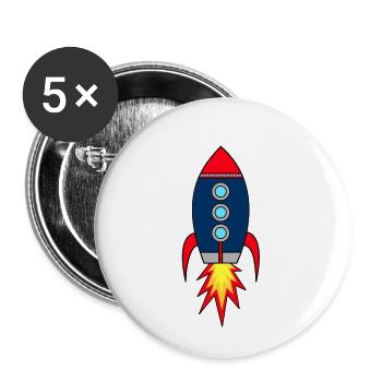 Lancement de fusée Rocketman * - Lot de 5 petits badges (25 mm) - blanc - Devant