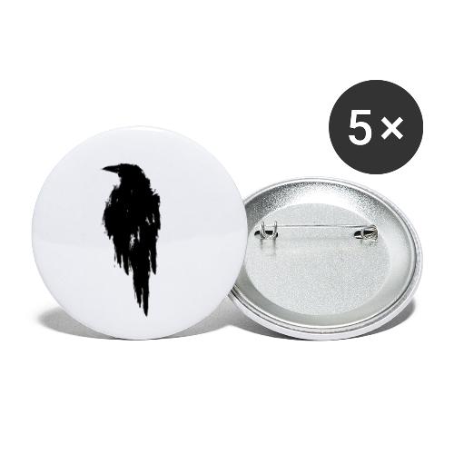 Raven (black) - Buttons small 1''/25 mm (5-pack)