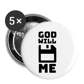 god will save me - Buttons small 1''/25 mm (5-pack) - white - Front