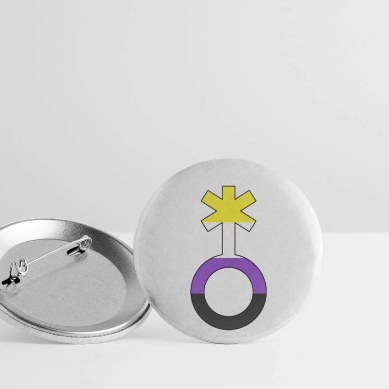 Non-binary symbol non-binary non-binary gender Buttons small 1''/25 mm (5-pack)