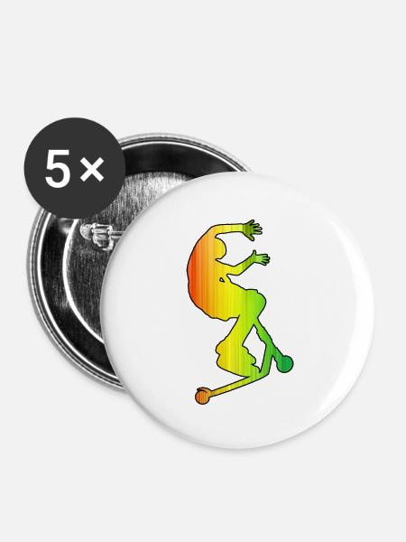 Freestyle-Roller - Buttons klein 25 mm (5er Pack) - Weiß