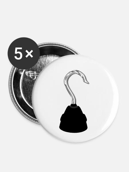 Captain Hook - Buttons klein 25 mm (5er Pack) - Weiß