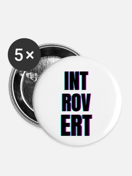 INTROVERT - Buttons klein 25 mm (5er Pack) - Weiß