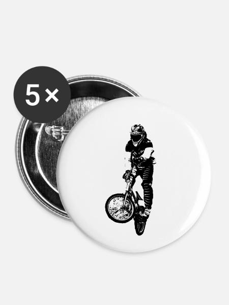 bmx - Buttons klein 25 mm (5er Pack) - Weiß