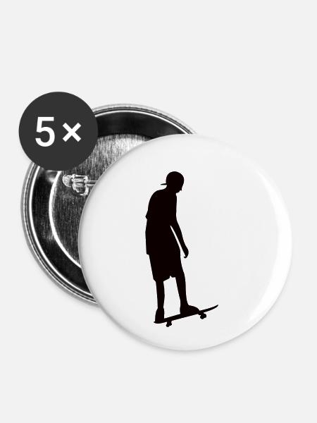 skate - Buttons klein 25 mm (5er Pack) - Weiß