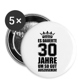 30 jahre spruch - Buttons klein 25 mm (5er Pack) - Weiß - Vorne