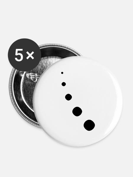 Punkte Dekor Bogen - Buttons klein 25 mm (5er Pack) - Weiß