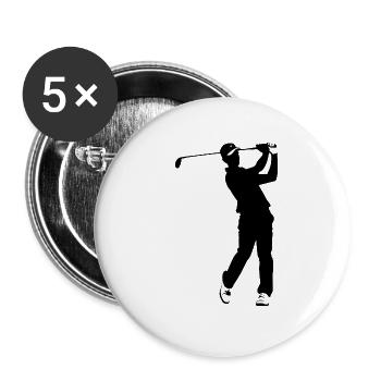 Golf Player - Sports Sticker - Buttons klein 25 mm (5er Pack) - Weiß - Vorne