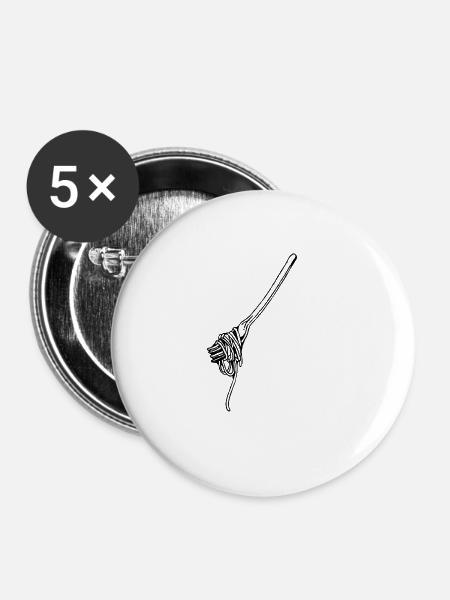 Gabel - Buttons klein 25 mm (5er Pack) - Weiß