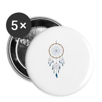 Traumfänger - Buttons klein 25 mm (5er Pack) - Weiß - Vorne