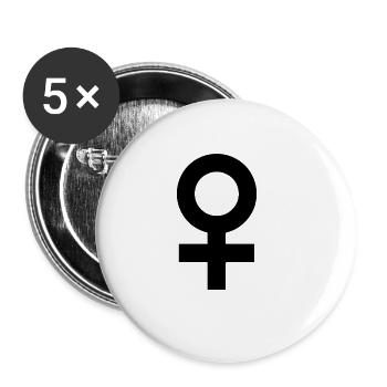 The symbol of femininity - Buttons small 1''/25 mm (5-pack) - white - Front
