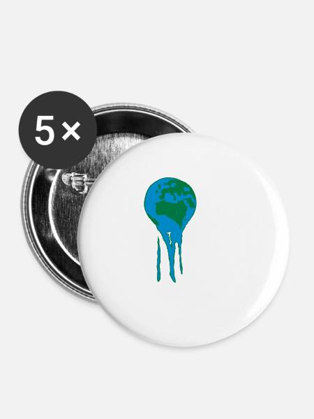 welt - Buttons klein 25 mm (5er Pack) - Weiß