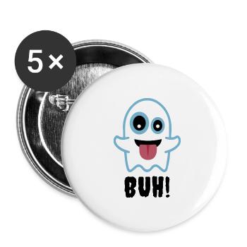 Buh - Ghost terrify scary sweet - Buttons small 1''/25 mm (5-pack) - white - Front
