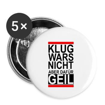 Smart was not, but cool - fun print - Buttons small 1''/25 mm (5-pack) - white - Front