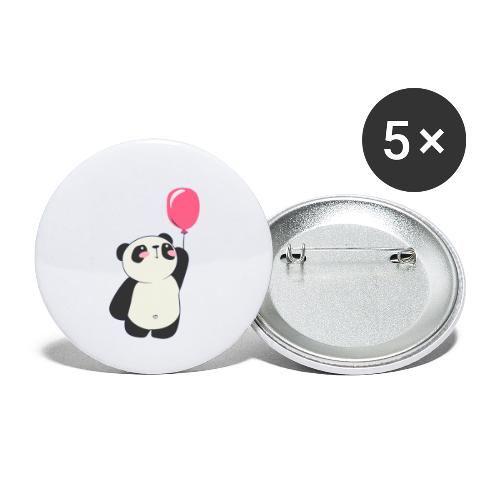 Panda mit Luftballon - Buttons klein 25 mm (5er Pack)