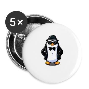 Le Pingouin - Lot de 5 petits badges (25 mm) - blanc - Devant