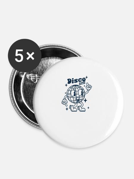 disco time - Buttons klein 25 mm (5er Pack) - Weiß