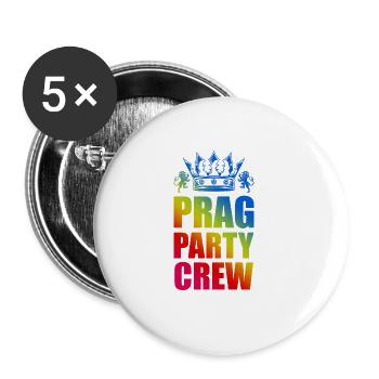 Prag Party Crew Spruch - Buttons klein 25 mm (5er Pack) - Weiß - Vorne