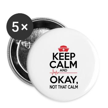 Cadeau d'infirmière de coeur d'infirmière d'hôpital - Lot de 5 petits badges (25 mm) - blanc - Devant