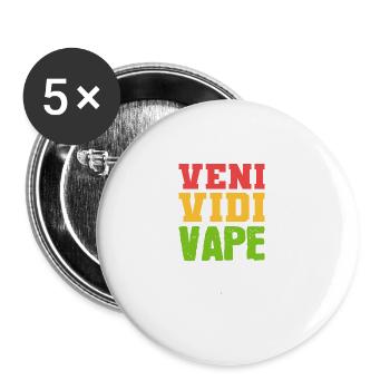 Veni vidi Vape Smoking Gift - Lot de 5 petits badges (25 mm) - blanc - Devant