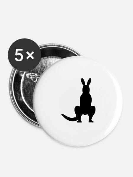 Känguru - Buttons klein 25 mm (5er Pack) - Weiß