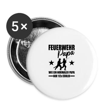 Feuerwehr - Buttons klein 25 mm (5er Pack) - Weiß - Vorne