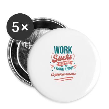 Work Sucks Less When I Think About - Buttons small 1''/25 mm (5-pack) - white - Front
